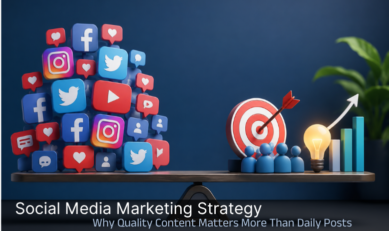 Social media marketing strategy quality vs quantity content comparison