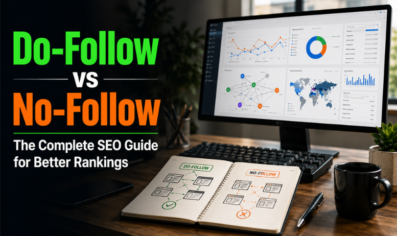 Do-follow vs no-follow links comparison diagram for SEO