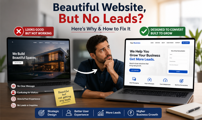 Website design and development company in Kolhapur reviewing a conversion-focused web design layout