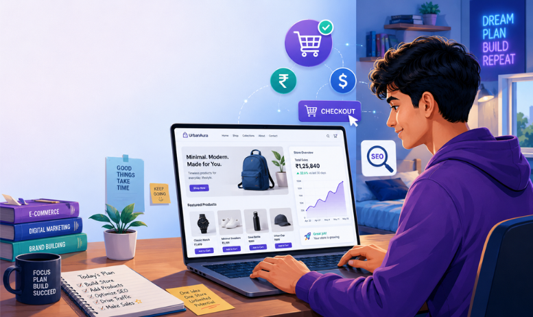 eCommerce for students infographic showing key skills to learn before graduation