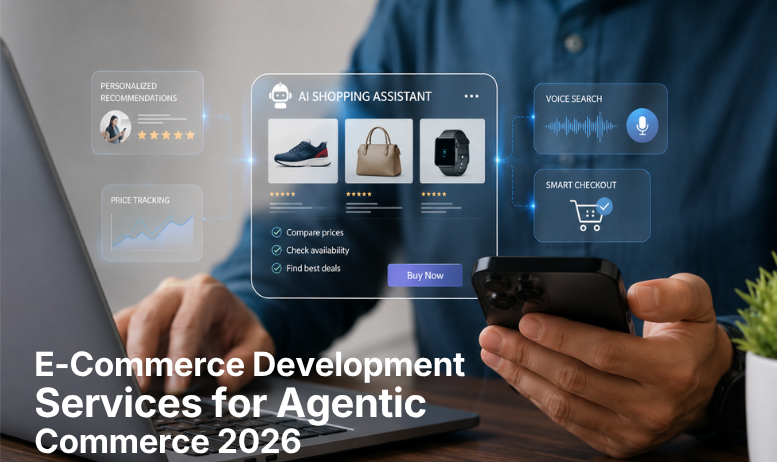 AI shopping agent comparing products on an e-commerce store in 2026